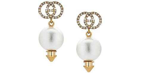 gucci pearl drop earrings|gucci earrings with pearls.